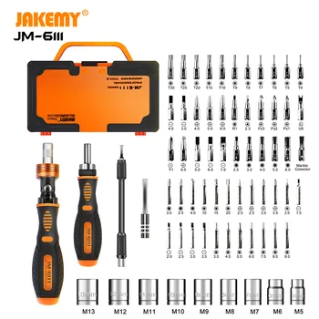 JM-6111 69 em 1 DIY Ferramenta de Mão Catraca chave de Fenda Conjunto Cromo Vanádio Bits Home kit de ferramentas Caixa de Chave de Soquete Chave Jakemy Reparação