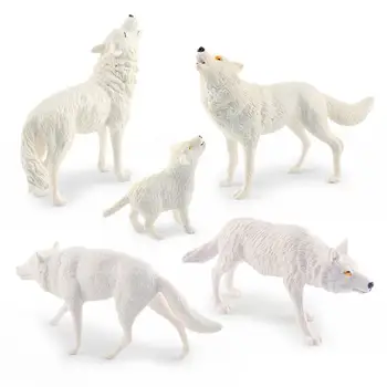 Lobo Brinquedos De Figuras De Simulação Realística Modelo Animal De Mesa, Enfeites De Bolo Topper Brinquedo Auxílio De Ensino De Presente Para As Crianças