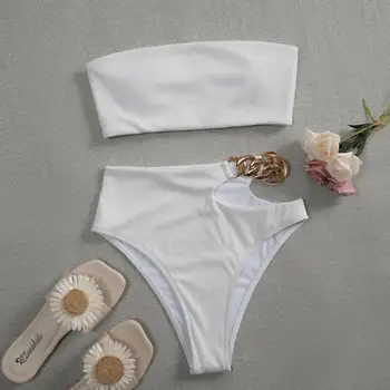 Maillot De Bain Femme Taille Haute 2021 Nova De Verão, Praia, Piscina Sexy Biquini Maiô Branco Maiô Preto De Biquíni