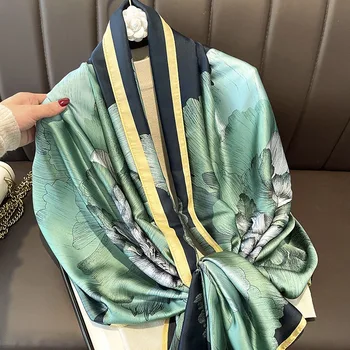 marca de luxo mulheres cachecol moda de impressão lenços de seda verão xales e envoltórios macios pashmina senhora bandana foulard hijabs