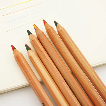 Marca de lápis de cor de quatro cores, de um só golpe multi-cor de chumbo arco-íris caneta de cor mista magia de lápis de cor multi-cor de caneta, lápis 5B