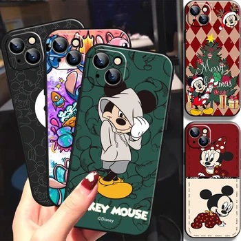 Mickey de Disney do Rato de Ponto Para o iPhone 14 13 12 11 Pro Mini X XR XS Max SE 7 8 Plus Caso de Telefone Shell Tampa Coque Líquido do Silício