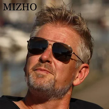 MIZHO 2022 Marca Celebridade Metal Homens Óculos de sol Polarizados Praça de Moda das Mulheres de Óculos de Lentes Amarelo Noite de Óculos de Visão mais limpa