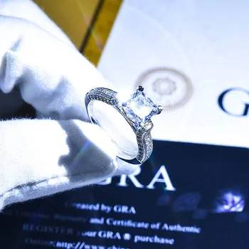 moda de Anéis de Diamante S925 Prata para Mulheres 2020 Moda Romântica Anéis de Casamento para Casais de diamante Jewlery de Luxo