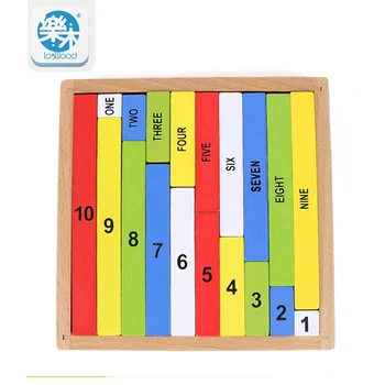 Montessori de Educação Brinquedos de Madeira 1 A 10 Dígitos Cognitivo Matemática Brinquedo Ensino de Logaritmo Versão Garoto Aprendizagem Precoce Dígitos caixa