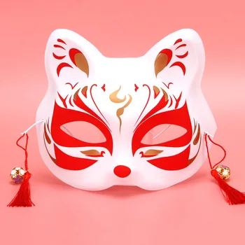Mulheres Meninas Anime Fox Gato de Máscara com Bell Borlas de Animais de rpg de Festa Cosplay de Casamento Aniversário
