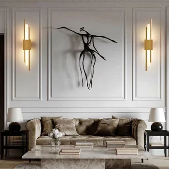 Nordic pós-moderno, lâmpada de parede led, sala de estar, na parede do fundo do corredor criativo quarto de um candeeiro de metal de luzes de parede