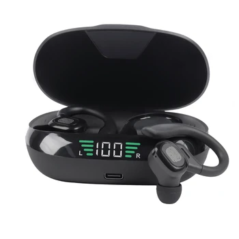 Novos Esportes Bluetooth 5.0 Fones de ouvido TWS Fones de ouvido sem Fio com Display de LED hi-fi de Música Estéreo de Fones de ouvido Com Microfone de Ouvido Ganchos Fone de ouvido