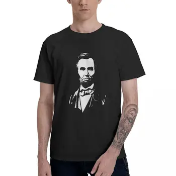 O presidente Abraham Lincoln Tee Gráfico Homens Básicas de Manga Curta T-Shirt Engraçada Tops