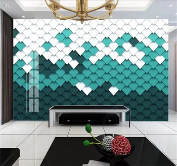 Papel de parede personalizado moderno e minimalista 3D estéreo geométricas TV na parede do fundo-high-end de material impermeável