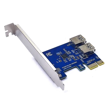PCI-E 1 A 2 PCI Express 1X, Slot de Placa Riser Externo de Adaptador de Placa Pcie de Multiplicador de portas de Cartão Para o Bitcoin Mineração Máquina