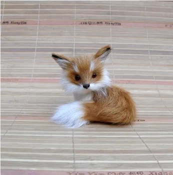 pequeno bonito simulação fox brinquedo polietileno & peles mini fox amarelo boneca de presente 9x7x8cm 1013