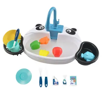 Pia de cozinha de Brinquedos com Água corrente Pia para lavar a Louça Conjunto para Crianças
