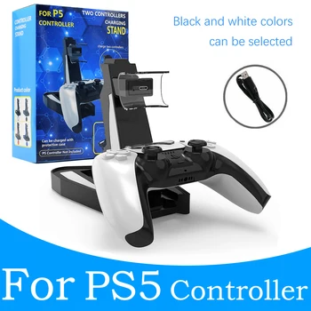 Playstation 5 PS5 Jogo Duplo Controlador de Base de Carregador Dock Station Porta USB Gamepad Suporte de Carga Indicador LED do Carregador Rápido