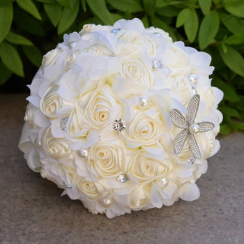 Quente seddling artificial branco casamento, bouquets de noiva para casamento decoração