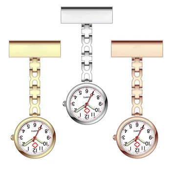 Relógio de enfermeira FOB Enfermeira Relógio de Bolso em Prata Hospital de Quartzo Relógio Luminoso Médico Relógios Criativos Médico, de Enfermagem Dom 5pcs