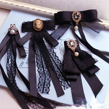 Roupas arco alfinete de gravata, gravata-borboleta senhoras decorativos de veludo decote acessórios
