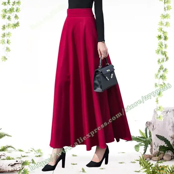 Roupas femininas Plus Size Outono Inverno De 2022 Moda e Elegante, Lã de Uma linha Longa Maxi Feminino Saias para Mulheres