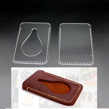 Simples de Acrílico de costura modelo DIY de couro do cartão para saco de tamanho padrão 10x6.7cm 2pcs/monte