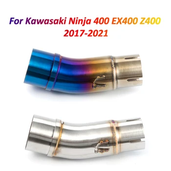 Slip-on para a Kawasaki Ninja 400 EX400 Z400 2017 2018 2019 2020 2021 Tubulação de Exaustão da Motocicleta de Escape Sistema de Ligação do Meio do Tubo de 51mm
