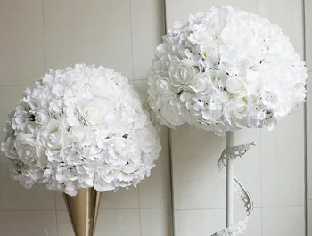 SPR branco série flor artificial de casamento de parede de pano de fundo da decoração do arco flor tabela de central de flor de bola para o partido mercado