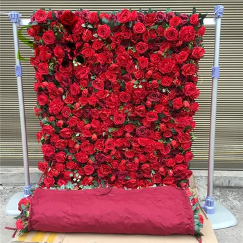 SPR personalizado 3D arregaçar Artificiais de Seda, Peônia e Flor de Rosa Parede pano de Fundo do Painel de Decoração de Casamento com Flores Artificiais de Parede