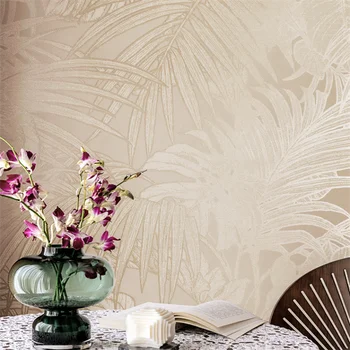 Sudeste da Ásia tropical de floresta não-tecido de folha de plátano folha de palmeira papel de parede sala quarto plano de fundo do papel de parede behang