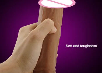 Super-Realista, Grande pênis sem Vibrador Flexível Pênis Pau com ventosa, Produtos para Adultos do sexo Feminino Masturbação Brinquedos Sexuais para as mulheres