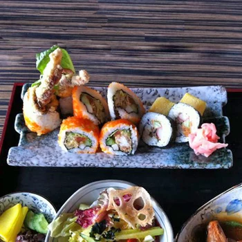 Sushi Sushi placa / disc / disco de cerâmica / variados pratos frios churrasco três sushi de mesa