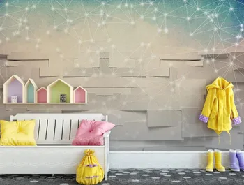 Tamanho personalizado 3D Papéis de parede Mural Nórdicos minimalista abstratos linhas Sala de estar, sala de crianças de Decoração de Casa de Papel de Parede Mural