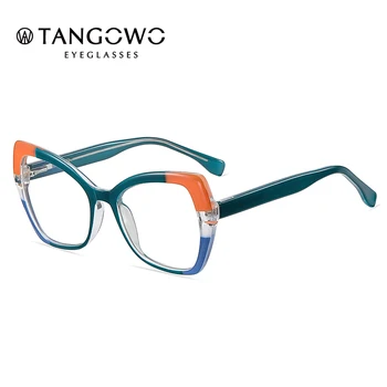 TANGOWO Vintage TR90 Olho de Gato Mulheres de Óculos de Armação Azul de Luz de Bloqueio Homens Óptico Mola Dobradiça Coloridos Óculos de Armações de Óculos