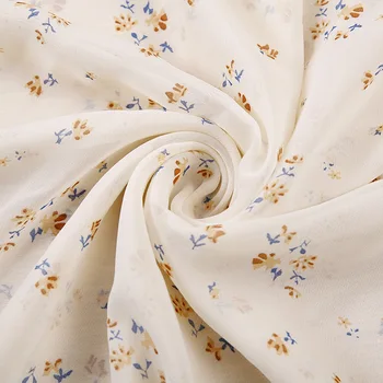 Tecido Chiffon Fresco Pequenas Flores Lenço Vestido de Camisa Saia 75D Impressão em Tecido, Boneca de Pano Tecido Tilda