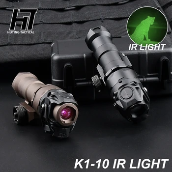 Tática KIJI K1-10 Iluminador de Luz de visão noturna com Lanterna arma de Airsoft LED WhiteLight Scout Luz Caça Mlok Keymod