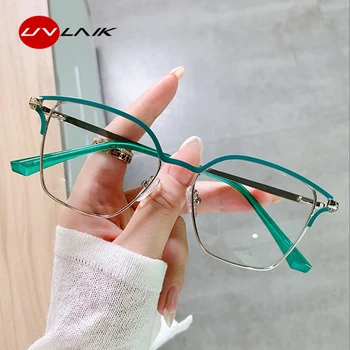 UVLAIK Personalizado Lentes de Prescrição de Óculos Mulheres Transparente Azul de Luz de Bloqueio de Óculos com Armação de Senhoras Olho de Gato Miopia Óculos