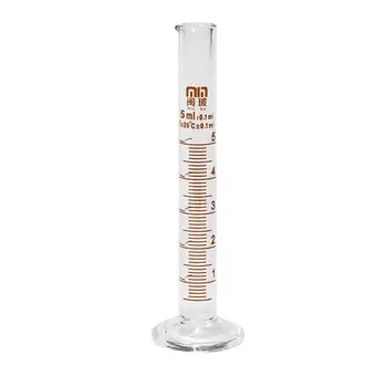 Vidro cilindro graduado com escala de Pyrex laboratório copo de medição com a marca para a química experiência Borosilicato 5ml de 4pcs/pack