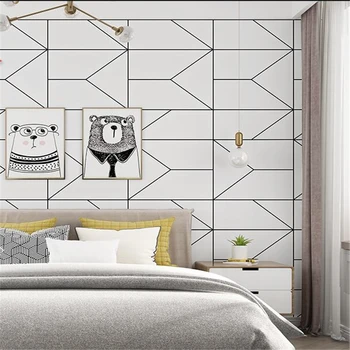 wellyu estilo Nórdico papel de parede padrão geométrico linha de gráfico quarto, sala de estar moderno e minimalista PLANO de fundo de papel de parede