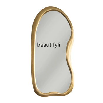 yj Europeia Retro Espelho de Vestir-Americana Pendurada na Parede de Chão de Espelho em Forma de Espelho de corpo Inteiro Ins Estilo Espelho de corpo Inteiro