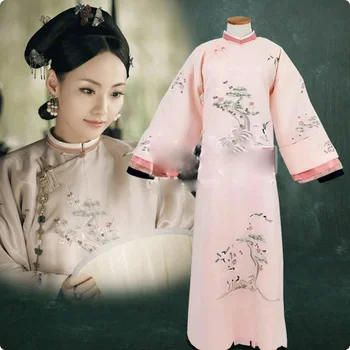Zhang JiaNi cor-de-Rosa Embrodiery da Dinastia Qing, a Imperatriz, a Princesa do Palácio Hanfu Traje para a mais nova TV Play História de YanXi Palácio